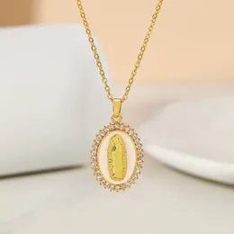 Charms Trendy Personality Geometric Virgin Mary Religious Pendant Necklace For Women Elegant Ladies Banquet Party Jewelry Accessories