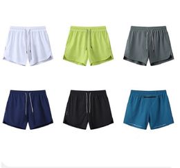 lu-06 Men's Shorts Yoga Outfit Men Fifth Pants Running Sport Breathable Trainer Short Trousers Sportswear Gym Exercise Adult Fitness Wear Elastic With Pocket