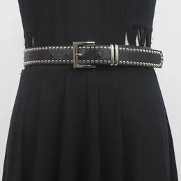 Belts Women's Fashion PU Leather Rivet Cummerbunds Female Dress Corsets Waistband Decoration Wide Belt R1940