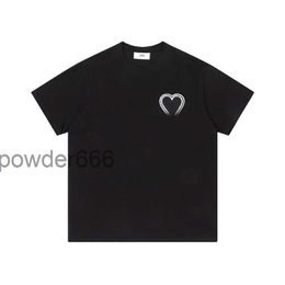 Designer Amis t Shirt Top Men Women Summer Short Sleeve Tees Heart Embroidery Comfortable Mens Casual T-shirt 2z28 3T1D