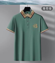 Moda Tasarımcısı Yüksek dereceli işlemeli kısa kollu pamuklu polo gömlek Erkekler T-Shirt Kore Giyim Yaz Top 778
