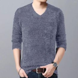 Men's Sweaters Knit Sweater Male Casual V Neck Solid Clothing Color Plain Pullovers Green Tops Pull Oversize Plus Size A 2023 Trend
