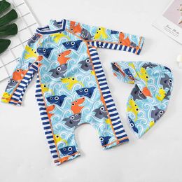 set Children Swimming Clothes for Kids 2020 New Beach Baby One Piece Toddler Swimwear Boy Bathing Suit Child Long Sleeve Swimsuit