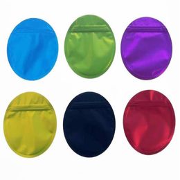 Round Aluminum Foil Zip Lock Packaging Bag Reclosable Snack Proof Gift Storage Pouches Wqumc Cmmkp