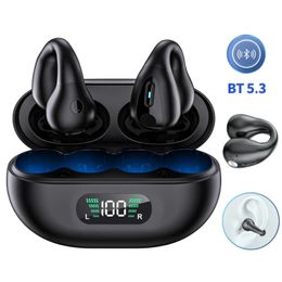 Earphones TWS For Ambie Wireless Earphones Bluetooth 5.3 Headphones Bone Conduction Headset Sport Earbuds Sound Earcuffs 1:1 Ear Earring