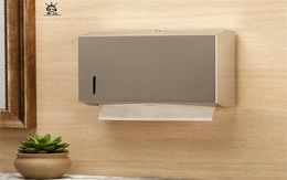 Metal Tissue Box Holder Paper Towel Dispenser Gold Public Toilet Double Wall Stainless Steel Wallmounted Without Punching FH020 26832197