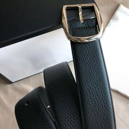 Classic Leather Belt Black Silver Buckle Mens Designer Dressing Casual Leather Belts Fashion Style 40mm Width302A