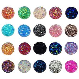 1000pcs 12mm Flatback Resin Druzy Round Cabochons Cameo For Charms Pendant Bracelet Jewellery DIY Making Accessory Findings274u