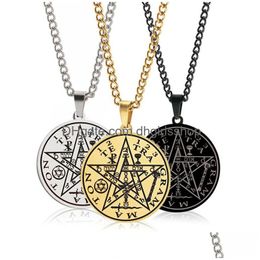 Pendant Necklaces Stainless Steel Necklace Five Pointed Star Mens Hip Hop Fashion Jewellery Accessories Drop Delivery Pendants Dh36I
