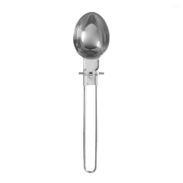 Dinnerware Sets Picnic Spoon Serving Utensils Foldable Soup Ladle Portable Stainless Steel Ladles Outdoor Camping Scoop