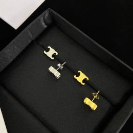 Designer-Ohrstecker, Luxus-Schmuck, Charm, Silber, Gold, Ohrstecker, Damen-Creolen, Mädchen, Hochzeit, Verlobung, Geschenk, Valentinstag, mit Box