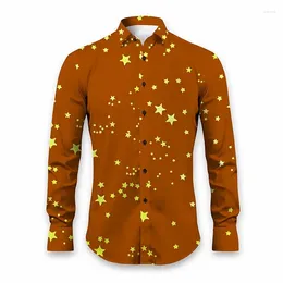 Men's Casual Shirts Celebrity For Daily Wear In Autumn And Winter Cuffed Long-sleeved To Stretch Fabric The Ne