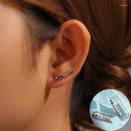 Stud Earrings 925 Sterling Silver Zircon Geometric For Women Girl Simple Fashion Line Design Jewellery Party Gift Drop