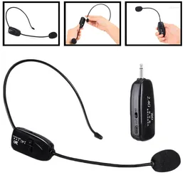 Microphones Head-mounted Wireless Lavalier Microphone Transmitter With Receiver For Voice Speaker Teaching Tour Guide