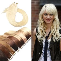 Extensions Tape in Hair Extensions Human Hair Invisible Seamless Long Straight Hairpieces for Thin Hair 20pcs 1424 INCH