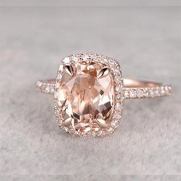 Wedding Rings Marcatsa Brand Champagne Crystal Cubic Zirconia Ring Rose Gold Color Tone Fashion Engagement Jewelry For Women180F