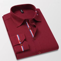 Men's Dress Shirts Shirt Korean Oxford Spinning Solid Colour Long Sleeved Casual Professional