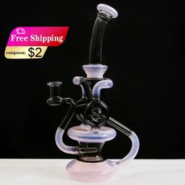 Hookahs Glass RecyclerDab Rig tornado Water Bong Handmade Hookah Smoking Pipe Borosilicate Material Shisha With 14mm Joint Bowl