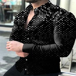 Men's Casual Shirts Hawaiian Colourful Shirt Fashion Long Sleeve Beach Single Breasted Camisole