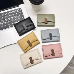 Large Capacity Multi-card Simple Short Wallet Student Korean Women's Three-fold PU Leather Coin Purse Girl Credit Card Holders