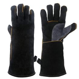 Extreme Heat Fire Resistant Gloves Leather with Stitching Mitts Perfect for Fireplace Stove Oven Grill Welding Bbq Mig Pot 231229