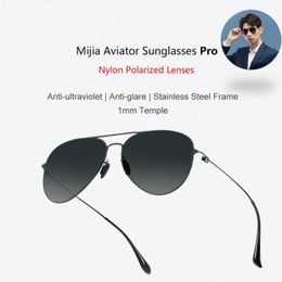 Sunglasses Mijia Aviator Sunglasses Pro Block UV Antiglare Stainless Steel Ultrathin Frame Ultralight Sunglasses For Man Woman