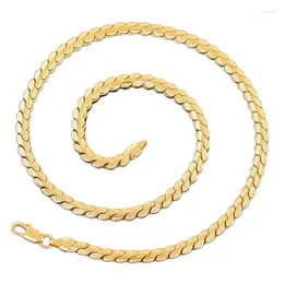 Chains 18k Gold Necklace 4mm/6mm 24 Inch Plated 24k Side Chain For Men'S Birthday Party Jewelry Gifts