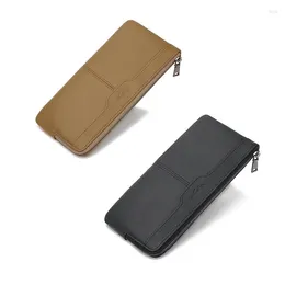 Wallets Men Wallet Vintage Leather Long Zipper Business Coin Purse Phone Change Pocket