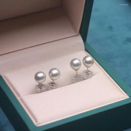 Stud Earrings Seawater Akoya Pearl S925 Sterling Silver CAN89