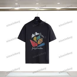 xinxinbuy 2024 Men designer Tee t shirt Conch letter print Crew Neck short sleeve cotton women Black white apricot S-2XL