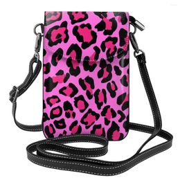 Evening Bags Cute Leopard Print Shoulder Bag Stylish Pink Spots Fashion Retro Women Leather Travel Female Purse