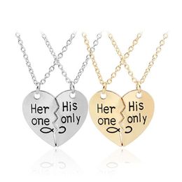 Pendant Necklaces Letter Broken Heart Necklace Infinity Lovers Couple Fashion Jewelry Gift Drop Ship Delivery Pendants Dh7Hv