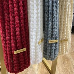 Scarves Soft Cozy Neck Wrap Solid Color Scarf Japanese Style Knitted Winter For Women Windproof Thickened With