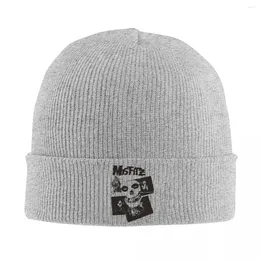 Berets Misfits Skull Hats Autumn Winter Beanies Warm Cap Female Male Acrylic Knitted Hat