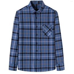 Men's T Shirts Mens Long Sleeved Shirt Pure Cotton Wool Plaid Casual Fashion Geometric Clothes Street Wear Blouse Tops