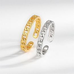 Wedding Rings Chain For Men Women's Geometry Ring Finger Gold Silver Colour Set Women Jewellery Gift300M
