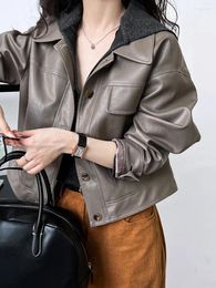 Women's Leather 2023 Autumn Pu Jacket Fashion Women Casual Coat Turn Down Collar Classic Femme Casaco Abrigo Streetwear
