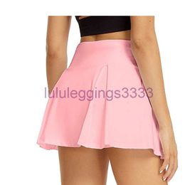lu-2155 Luxury designer fashion yoga clothes Womens anti-glare fitness yoga pleated half-length badminton sports skirt golf tennis skirt