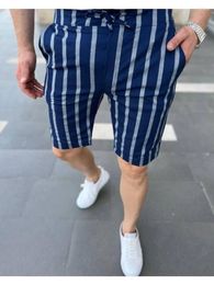Men's Shorts Mens Summer Plaid Stripe Casual Capris Trend Short Pants For Men