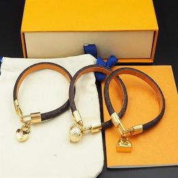 2021 Flowers Leather Bracelets Gold Buckle High Quality Couple old flower Jewellery Charm Bracelet Supply234t