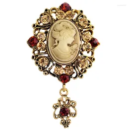 Brooches Crystal Rhinestone Lady Vintage Cameo Victorian Style Wedding Party Women Pendant Brooch Pin