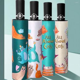 Umbrellas Stay Protected Cartoon Full-automatic Inverted Outdoor Protection Automatic Umbrella