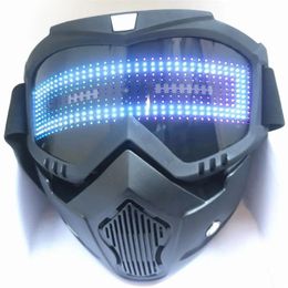 Masks Bluetooth RGB Light Up Party Carnival Led Ski Goggles DIY LED Glasses Display Board Mask Screen Matrix Gift Toys 220707