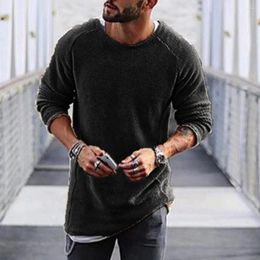 Men's Sweaters Men Sweater Solid Colour Basic Top Casual Loose Male O Neck Long Sleeve Knitwear Thin Knit Pullover Streetwear