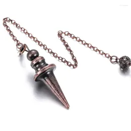 Pendant Necklaces Openable Metal Pendulums Vintage Copper Cone Pointed Pendulum For Divination Dowsing Witchcraft Wicca Spiritual Pendulos