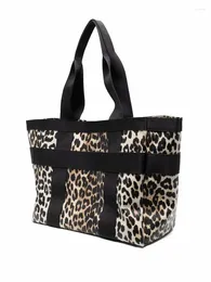 Waist Bags Women Leopard Print Large Capacity Bag Letter Patchwork Shoulder 2023 Fashion Vintage Ladies Tote