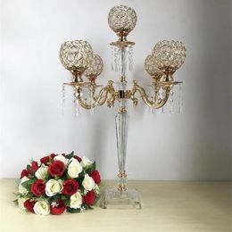 Holders Acrylic Candelabras Luxury Candle Holders With Crystal Pendants Marriage Candlestick Wedding Table Centrepieces Home Decor