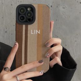 Luxury Iphone14 Phone Caes Designer Cel Covers Stripes Phonecases Fashion Letter Phones Shell Womens Casual Phonecase For Iphone 14Pro 13 Promax CYD23123007-3