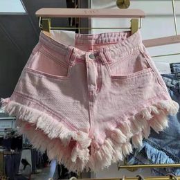 Skirts Summer Fringed Denim Shorts Women's Highwaisted Highwaisted Thin Wideleg Pants Shorts Female Hot Pants