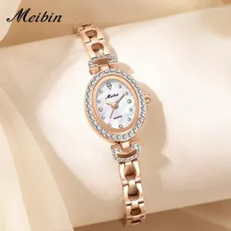 Wristwatches Fashion Girlfriend Luxury Women Watches Diamond Dress Business Female Steel Strap Large Dial Watch With Box